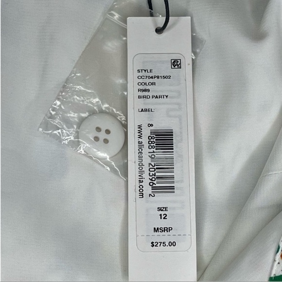 ALICE + OLIVIA Nella Bird Party Summer Dress Size 12 - Picture 10 of 15